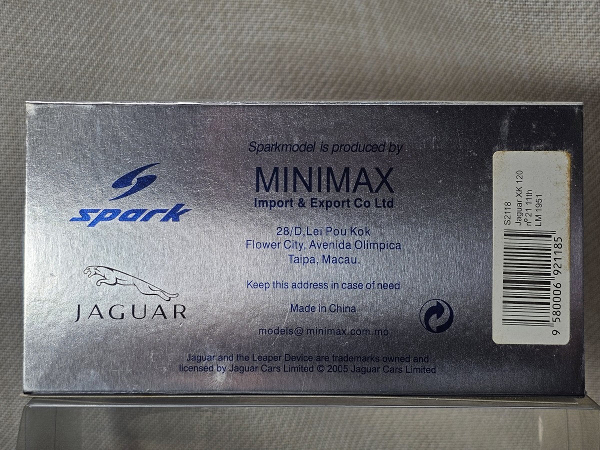 1/43 SPARK スパーク - JAGUAR - XK120 SPIDER N 21 11th 24h LE MANS 1951 R.LAWRIE - I.WALLER S2118 ケース未開封_画像9
