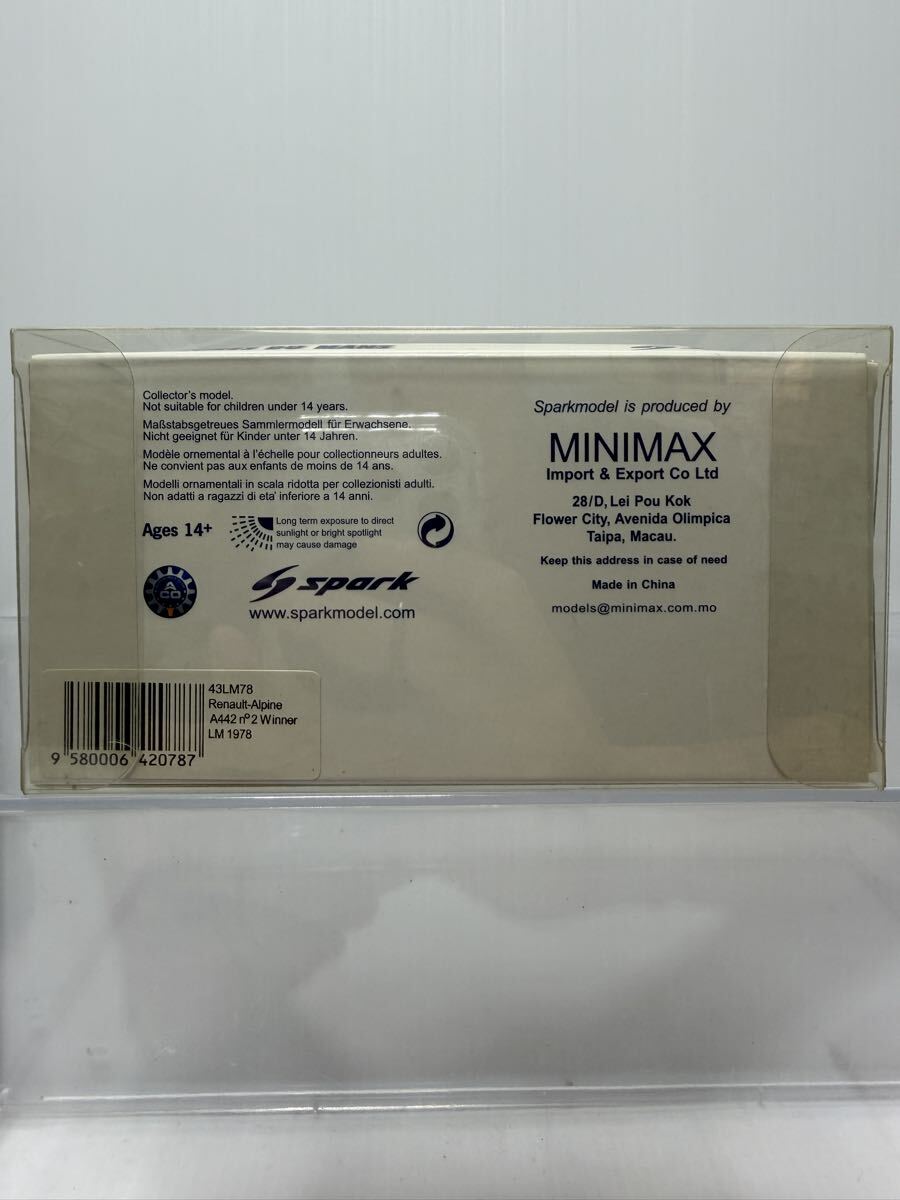 43LM78 spark 1/43 Renault-Alpine A442 n°2 Winner LM 1978 Le Mans 24h #2 No.2 D.Pironi J-P Jaussand ルマン 優勝_画像10