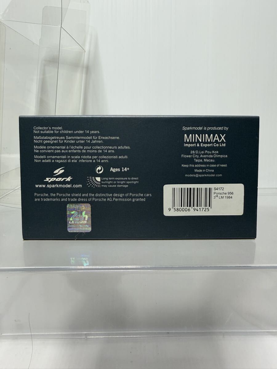 S4172 spark 1/43 Porsche 956 3rd LM 1984 スパーク ポルシェ Le Mans No.33 #33 _画像10