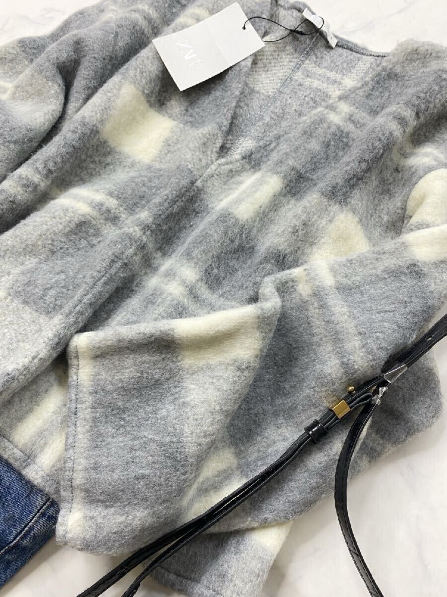 ZARA ザラ★タグ付き未使用★大人可愛い★タータンチェック フリース調トップス プルオーバーシャツ★Lサイズ 1016_画像4