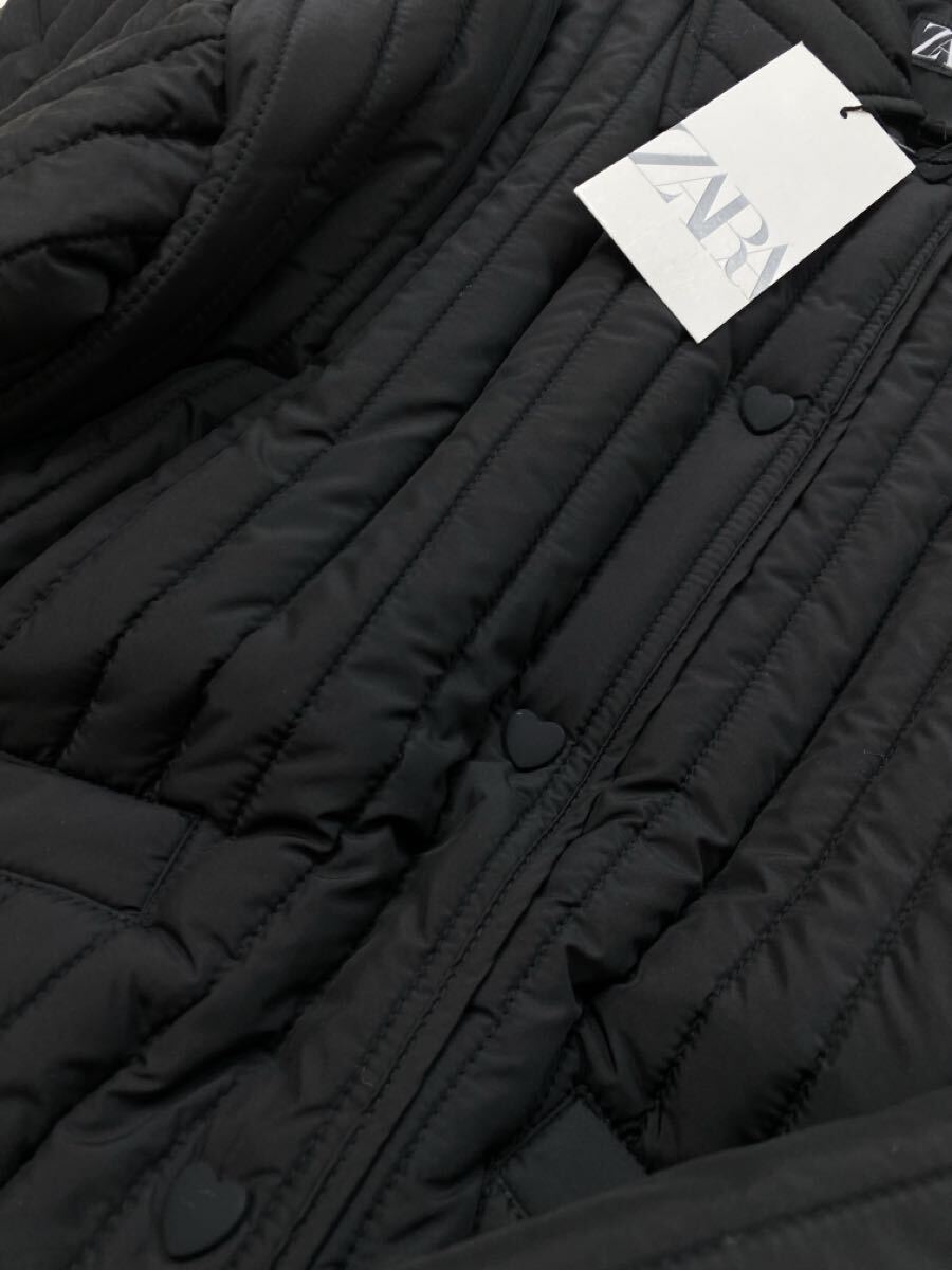 ZARA ザラ★タグ付き未使用★大人素敵★ハート釦 キルティング ジャケット コート アウター★黒/ブラック Sサイズ 1033_画像6