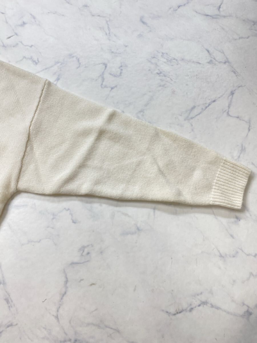 ZARA ザラ★タグ付き未使用★大人素敵★ウール100% ゴールド釦 シンプル ニットカーディガン セータートップス★オフホワイト Lサイズ 1037_画像7