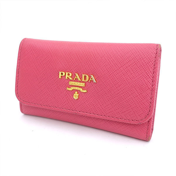 # Prada 6 полосный чехол для ключей кожа розовый гарантия 1PG222 (0990013685)
