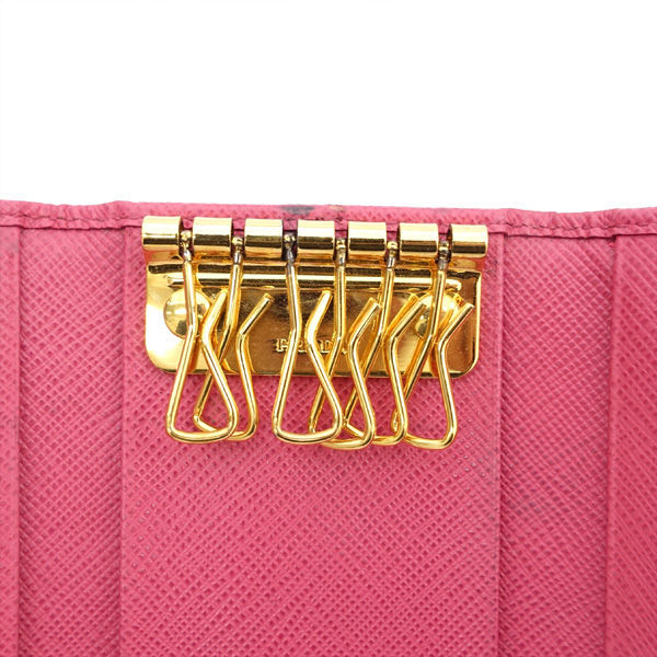 # Prada 6 полосный чехол для ключей кожа розовый гарантия 1PG222 (0990013685)