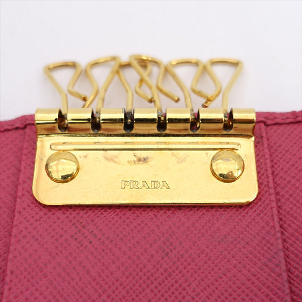 # Prada 6 полосный чехол для ключей кожа розовый гарантия 1PG222 (0990013685)