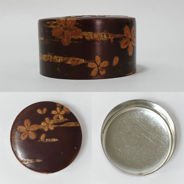 * Akita Sakura кожа умение . Цу чайная посуда Akita Sakura кожа умение Sakura кожа банка для чая (0220504080)