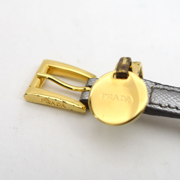 # Prada браслет кожаный ремень серебряный M с футляром 1IB030 (0990014298)