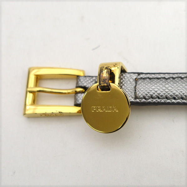 # Prada браслет кожаный ремень серебряный M с футляром 1IB030 (0990014298)