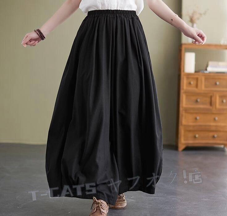 * новый товар весна женский брюки хлопок лен casual модный талия резина шаровары широкий брюки M~2XL размер черный * новый товар весна женский брюки хлопок лен casual модный талия резина шаровары широкий брюки M~2XL размер черный