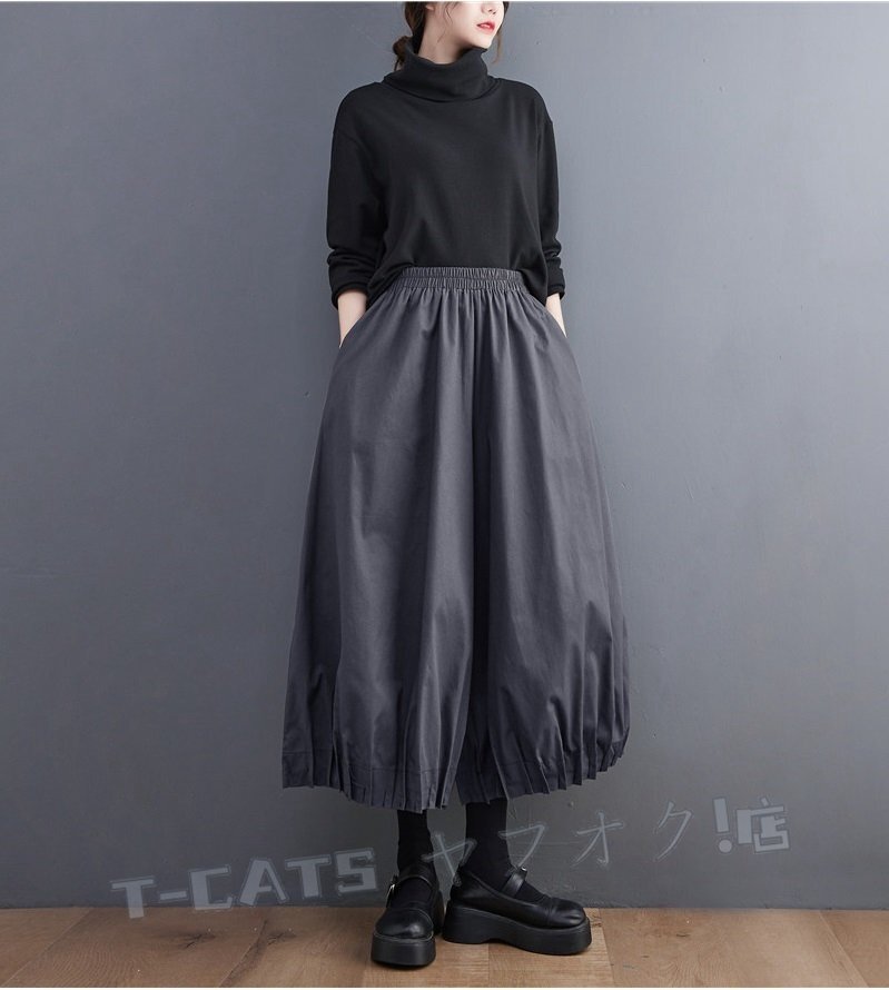 * новый товар осень женский брюки одноцветный casual плиссировать талия резина широкий брюки брюки пепел 