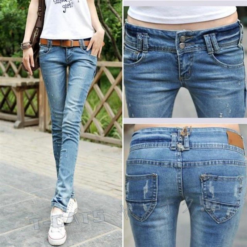 ☆新品上質(zhì) デニムパンツ レディース 著痩せ デニム スキニーパンツ ストレッチ ジーンズ ダメージ加工 美腳 ローライズ レギパン インチ