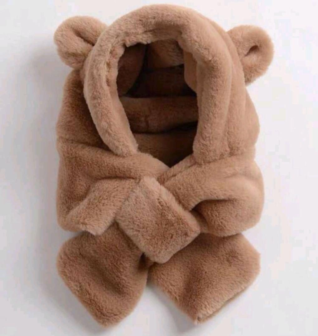 　くまさん　フワフワ　帽子　マフラー　一体型　茶色　ベビー　赤ちゃん 防寒　_画像5