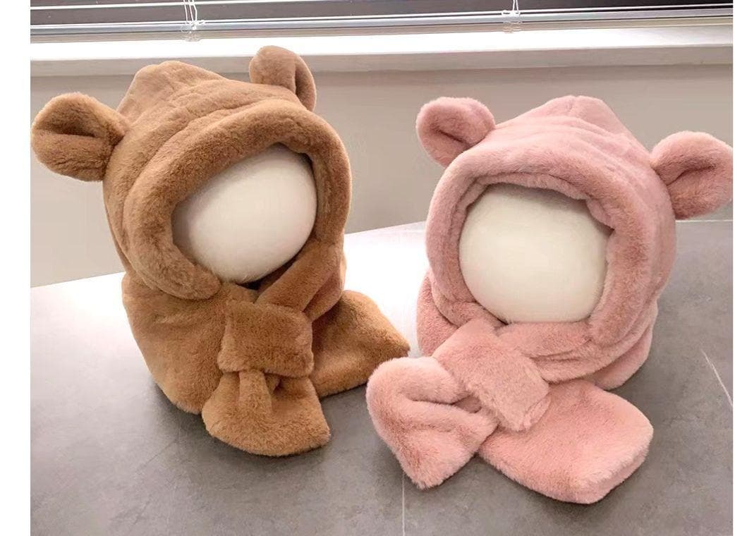 　くまさん　フワフワ　帽子　マフラー　一体型　茶色　ベビー　赤ちゃん 防寒　_画像6