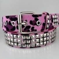 729 レオパード柄 ヒョウ柄　ピンク スタッズ　ベルト Y2Kファッション　_画像3