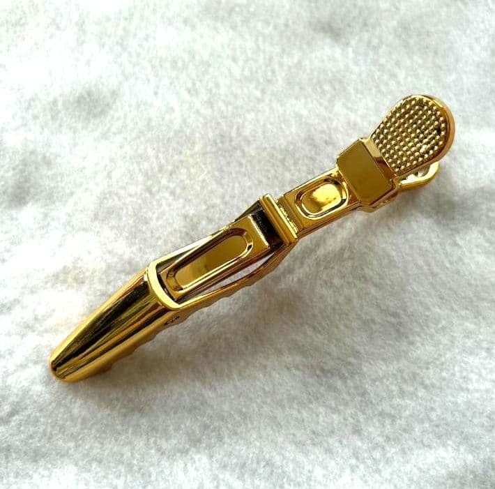 775　ダッカール 6本 ゴールド　金 ワニクリップ メタリック　ヘアクリップ_画像5