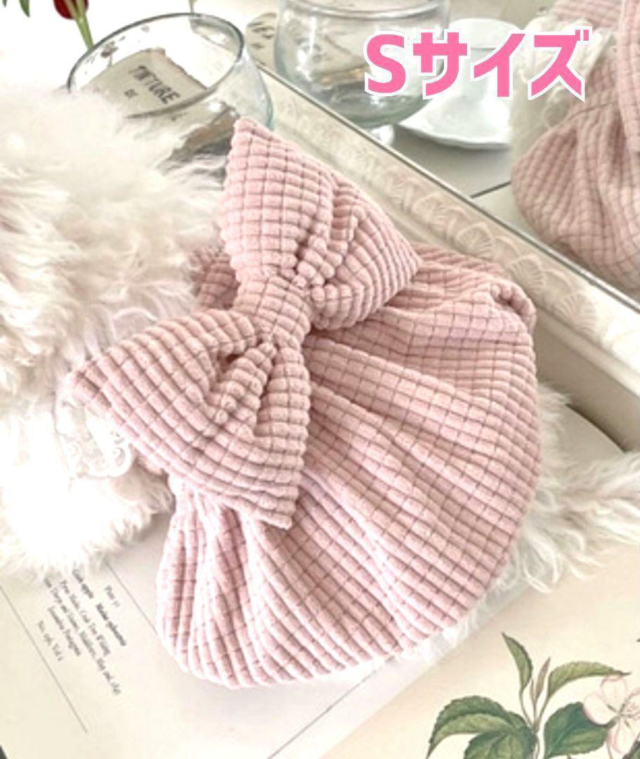 新品　S　リボン付き　犬服　コーデュロイ　ペット服　ドッグウェア　ピンク　パピー_画像1