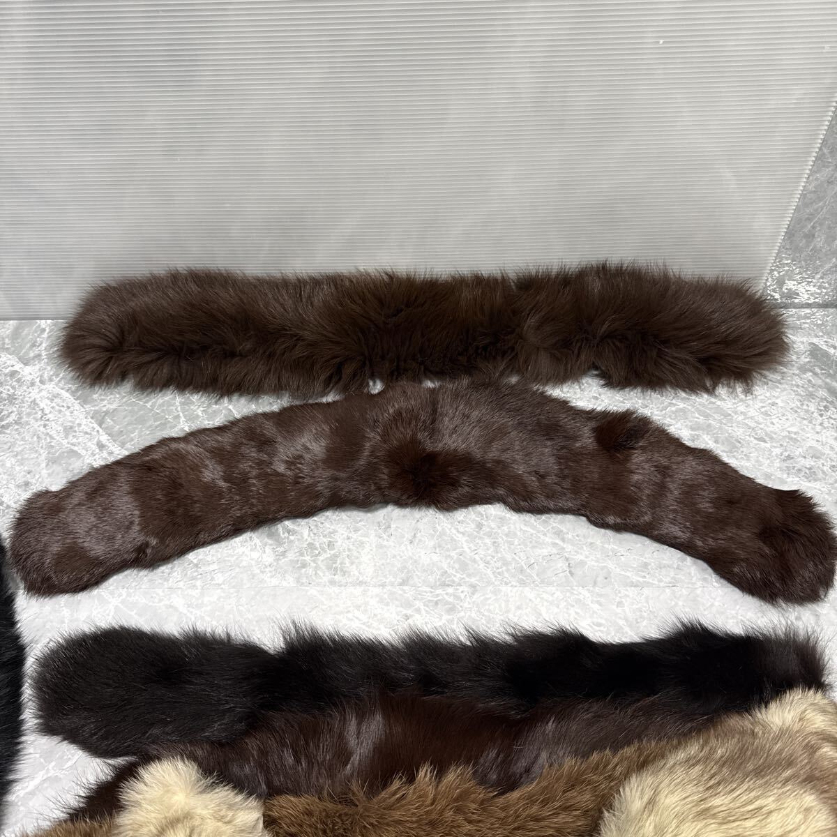 毛皮 襟巻き ファー ショール リアルファー ティペット 11本 ※詳細不明につきジャンク扱い_画像2