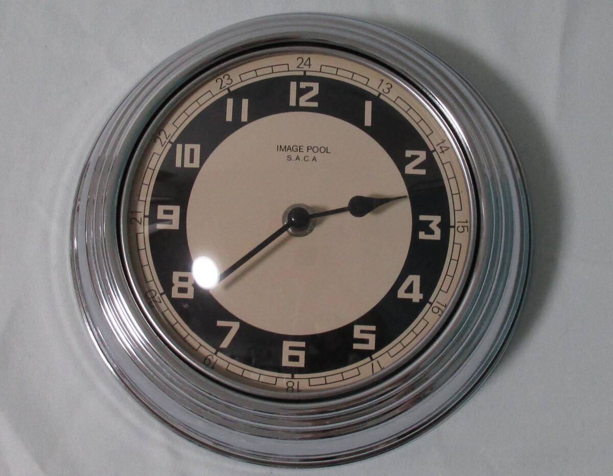 《ビンテージ・美品》S.A.C.A Round Wall Clock ドーム型 壁掛け時計 50’s風 アメリカンインテリア ※クリーニングメンテナンス済み