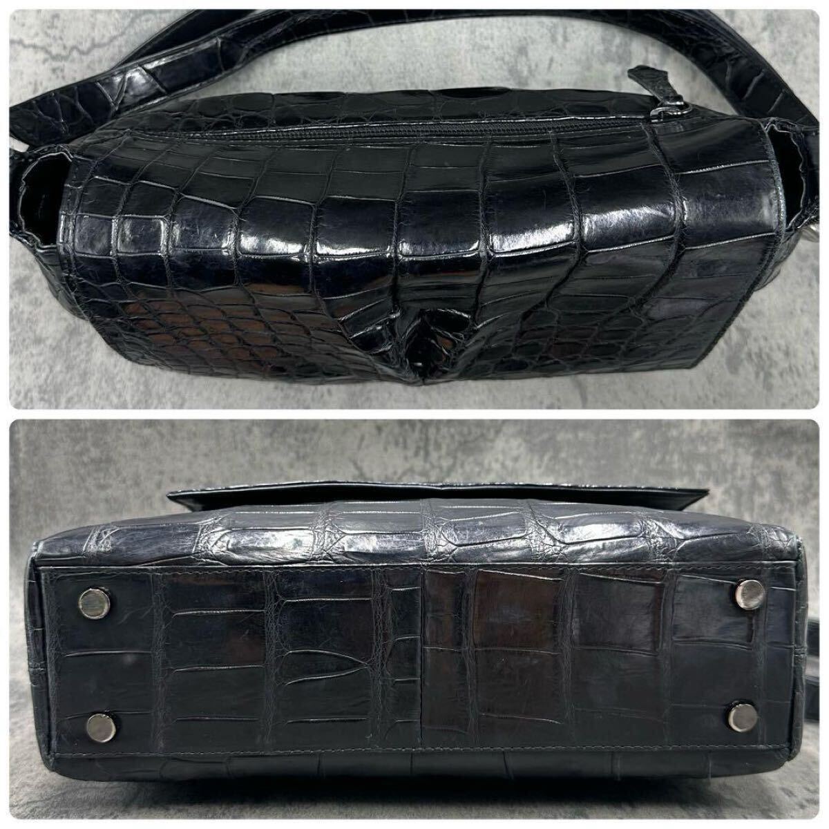 極美品 超高級 JRA クロコダイル メッセンジャーバッグ メンズ