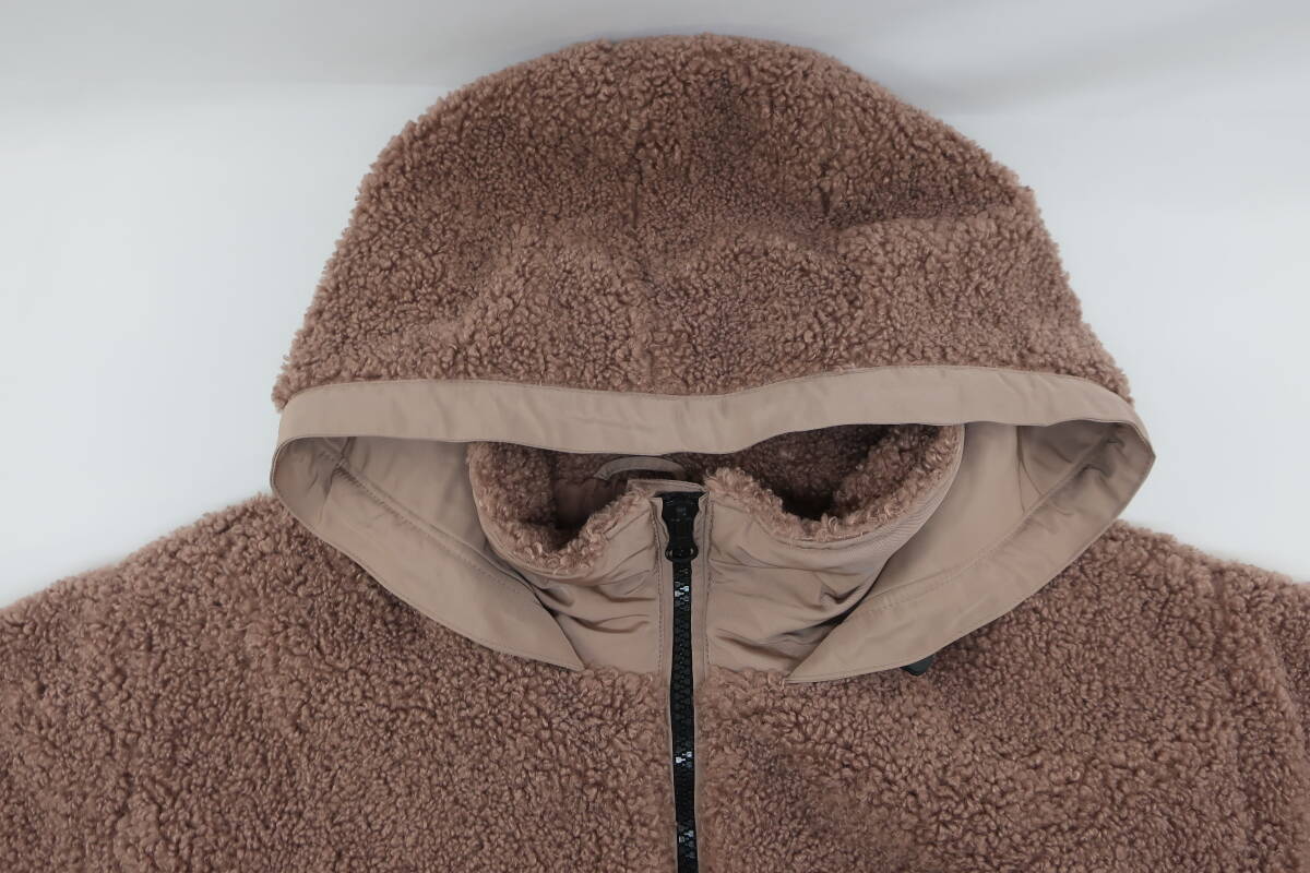 【送900円】1989 ZARA ザラ 中綿入りボアジャケット ショート/クロップド丈 ピンクブラウン アウター ポリ100% ジップアップ L_画像3