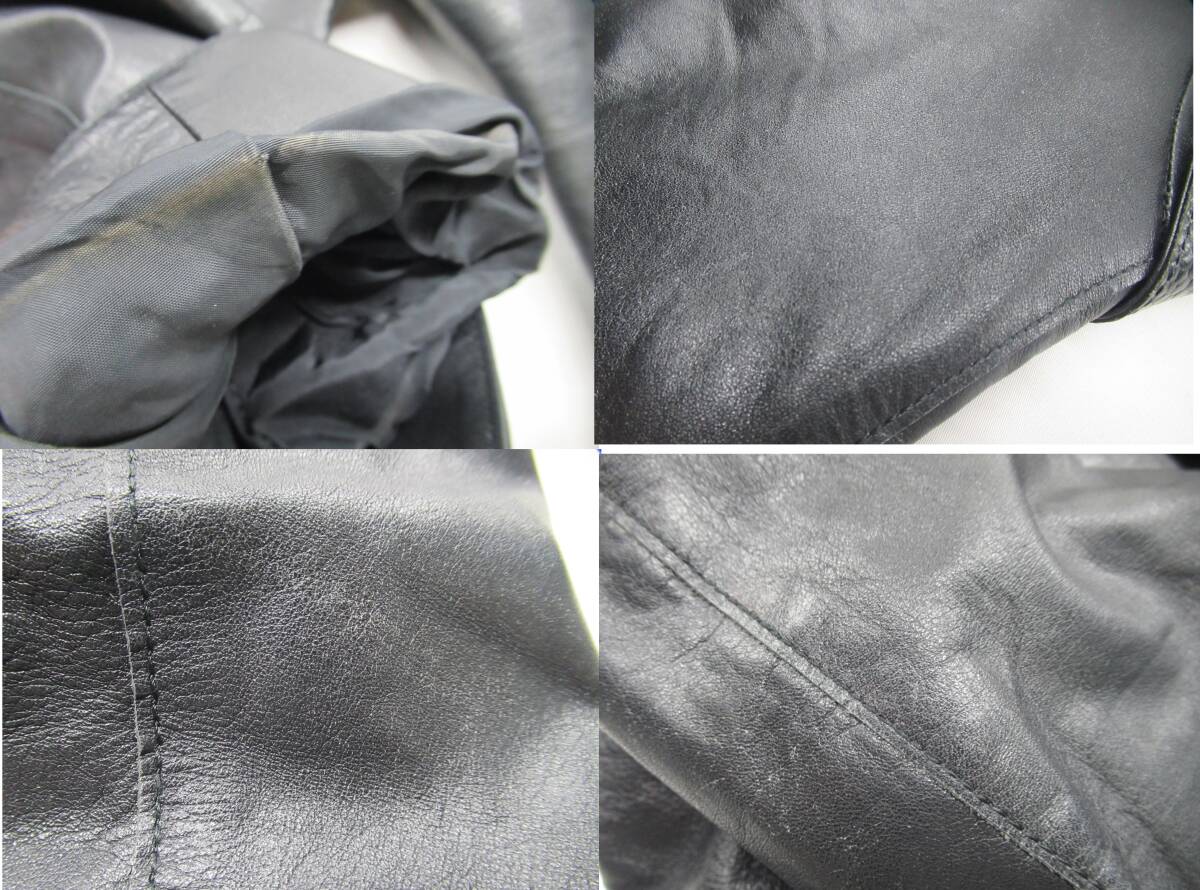 ☆【W送900円】076 EPOCA エポカ メンズレザージャケット 黒 UOMO 牛革 日本製 三陽商会 ITL50 アウター_画像10