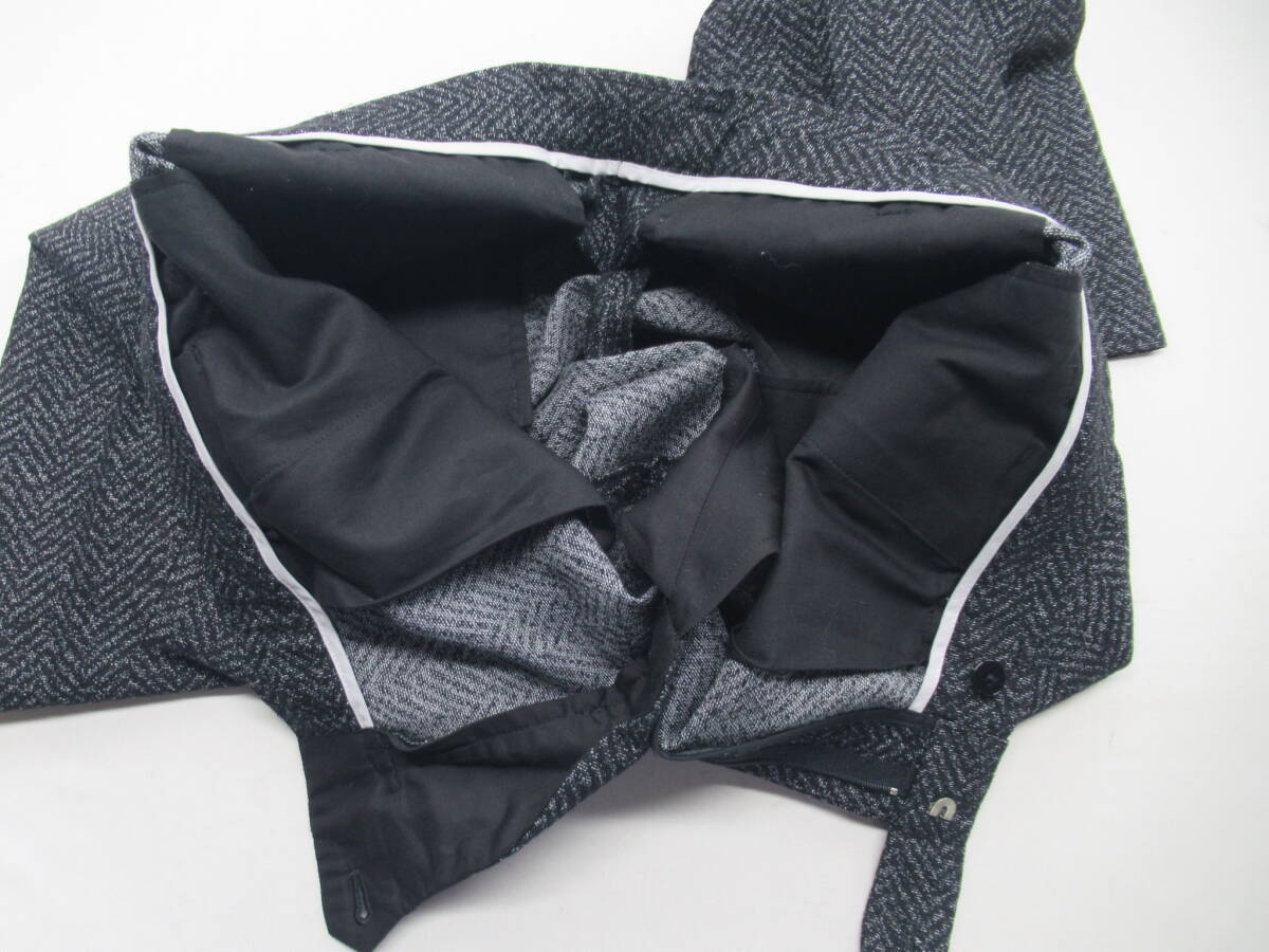 【送900円】1702　未着用品　INTERMEZZO　インターメッツォ　メンズ　スラックス　パンツ　コットン×毛　ヘリンボーン　ウエスト86/50_画像7