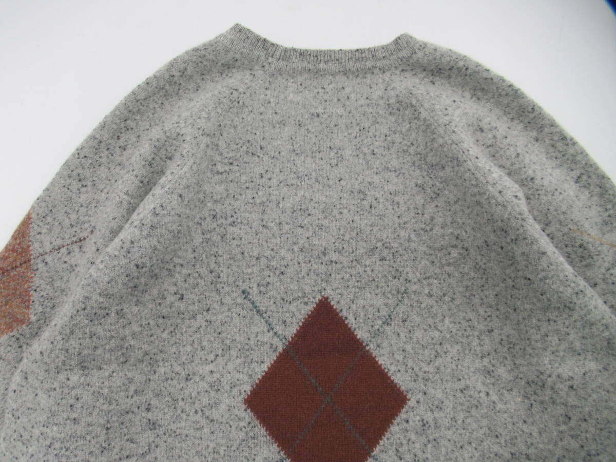 【送900円】2374 Pringle of Scotland プリングル・オブ・スコットランド 毛100%セーター ニット 長袖 英国製 グレー ?_画像8