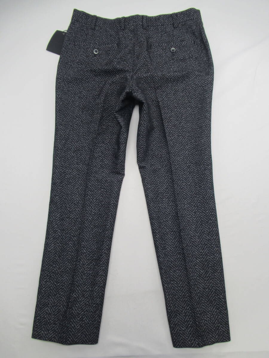 【送900円】1702　未着用品　INTERMEZZO　インターメッツォ　メンズ　スラックス　パンツ　コットン×毛　ヘリンボーン　ウエスト86/50_画像8