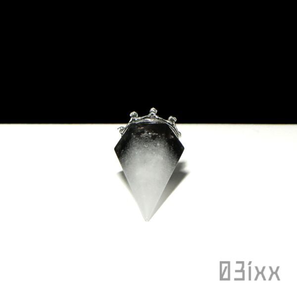 【送料無料・即決】盛塩×天然石 六角錐ミニ 台座つき 白 モリオン黒水晶 ブラッククォーツ 魔除けの石 天然石 インテリア お守り 03ixx_画像3