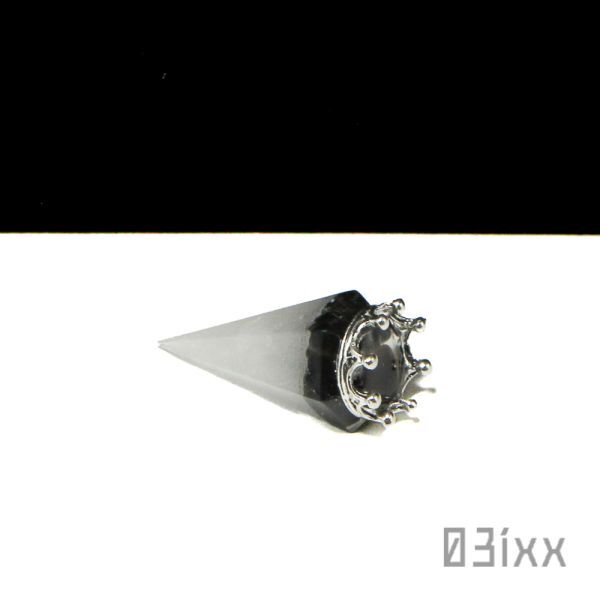 【送料無料・即決】盛塩×天然石 六角錐ミニ 台座つき 白 モリオン黒水晶 ブラッククォーツ 魔除けの石 天然石 インテリア お守り 03ixx_画像7