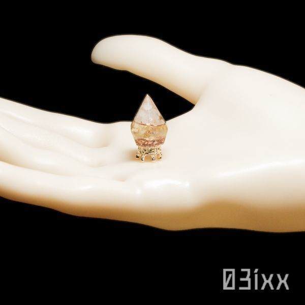 【即決】盛塩オルゴナイト プチダイヤ 白 シトリン 黄水晶 繁栄の石 天然石 インテリア お守り 浄化 03ixx【11月誕生石】_画像7