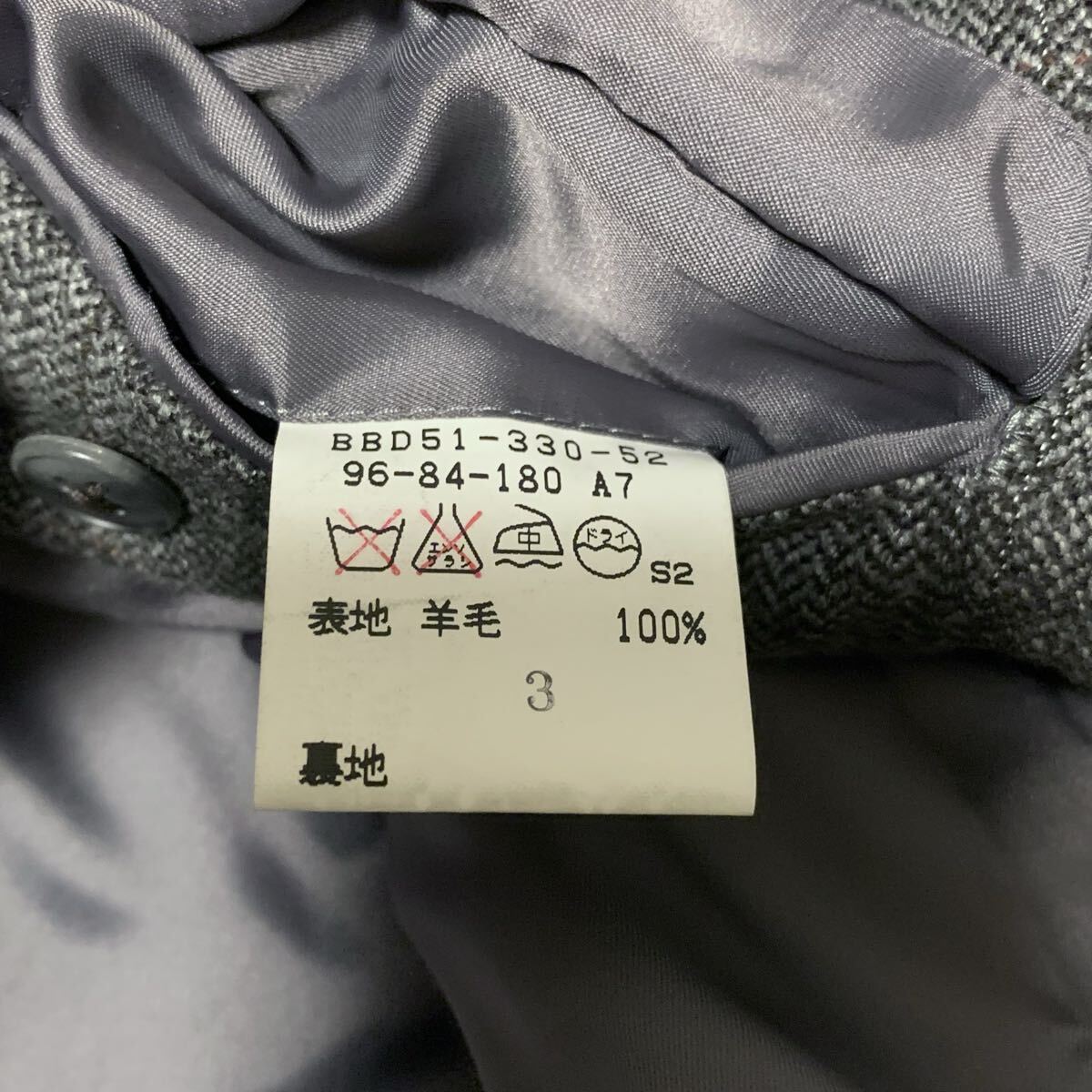 送料込！美品★Burberrys バーバリー★ヘリンボーンツイードセットアップスーツ180/A7★三陽商会★日本製★_画像9