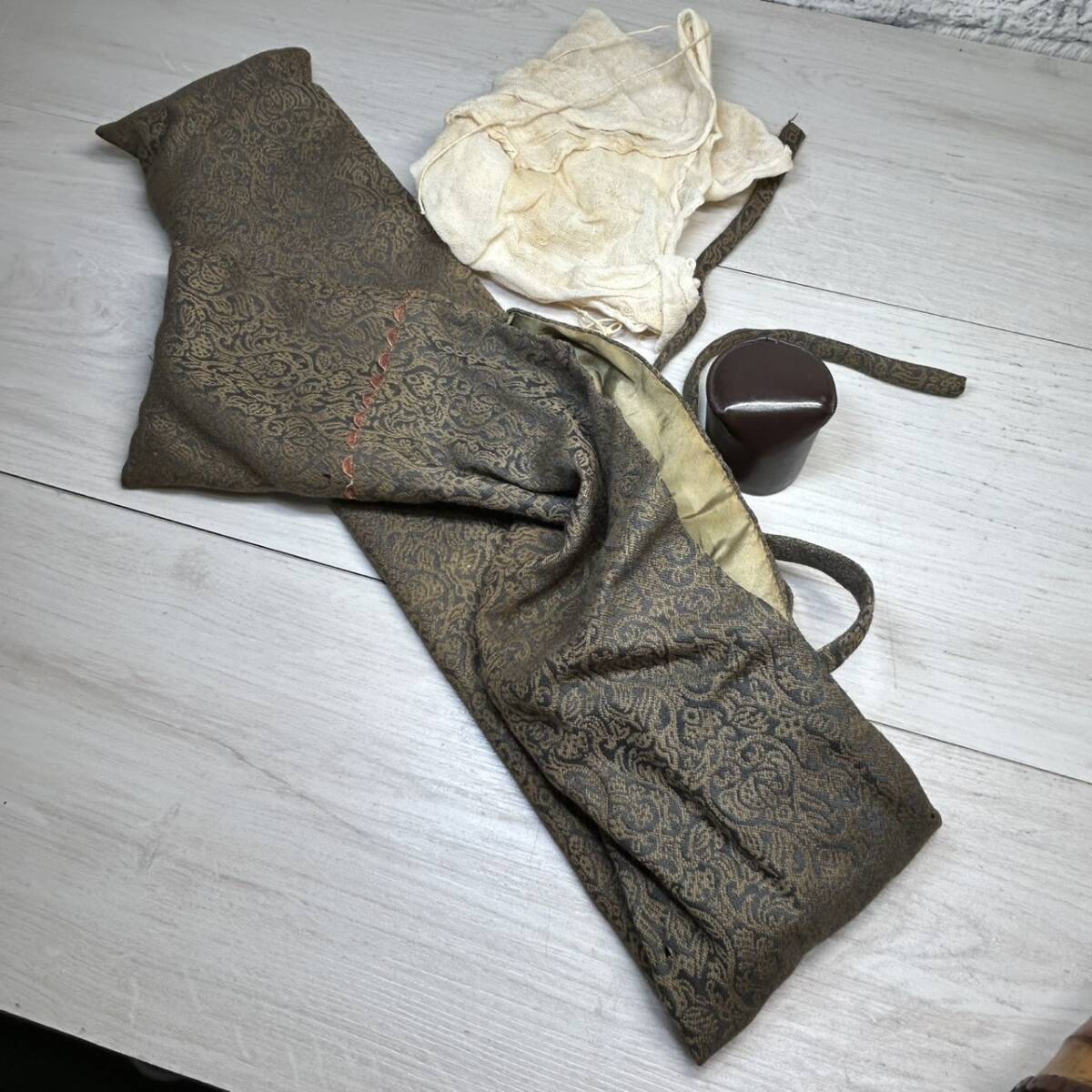 【YH-3903】保管品 尺八 在銘あり 翠光 全長約55cm 都山流 銀三線籐巻き 銀三線 和楽器 中継ぎ 管楽器 楽器 保管袋付き_画像10