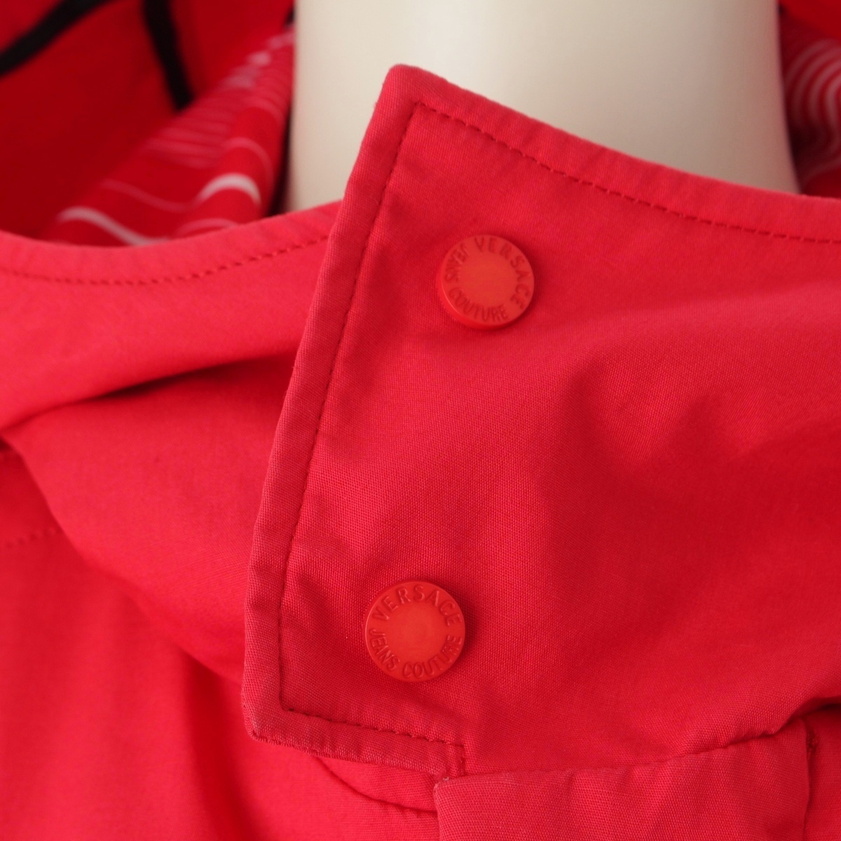  Versace .* джинсы 90s~00skchu-ruf- dead длинный Mod's Coat красный L[ б/у ]