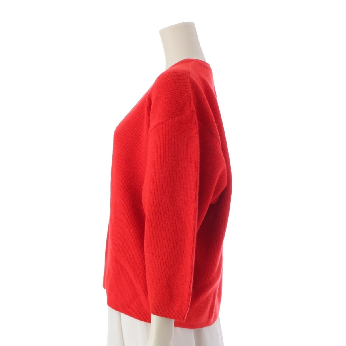 イッセイミヤケ 80s ウール アクリル 筆タグ ドルマンスリーブ Vネック ニット セーター レッド M【中古】_画像3