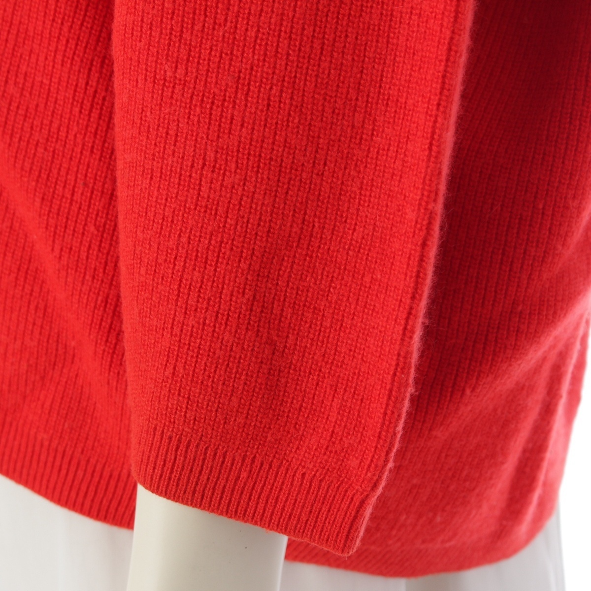 イッセイミヤケ 80s ウール アクリル 筆タグ ドルマンスリーブ Vネック ニット セーター レッド M【中古】_画像7