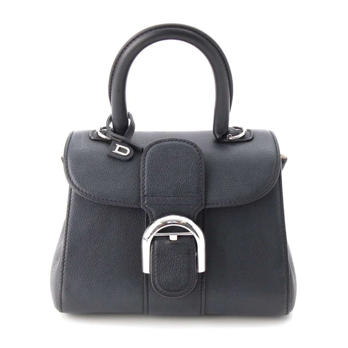 デルヴォー ブリヨン ミニ ロデオカーフ 2WAY ショルダー ハンドバッグ ブラック【中古】_画像1