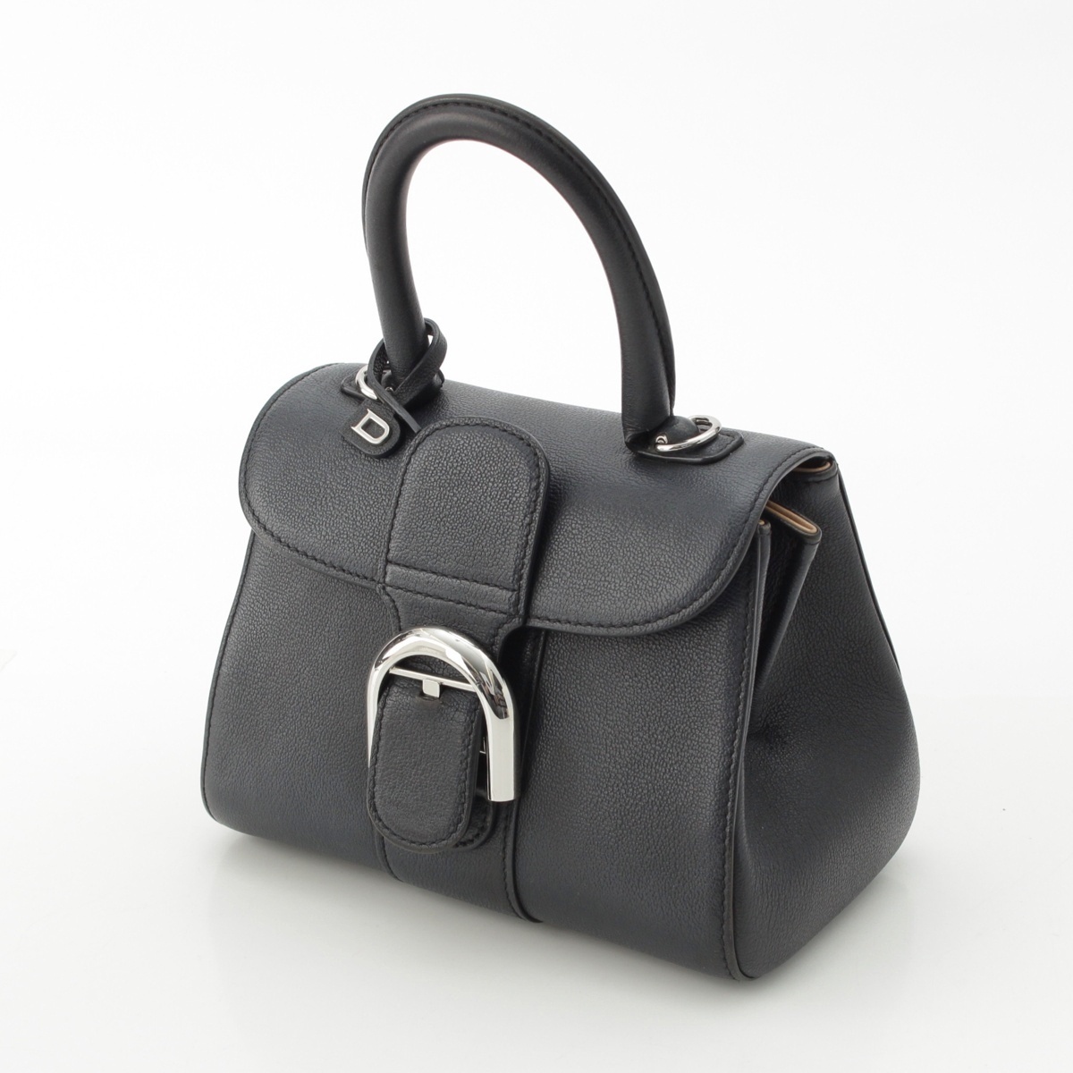 デルヴォー ブリヨン ミニ ロデオカーフ 2WAY ショルダー ハンドバッグ ブラック【中古】_画像2