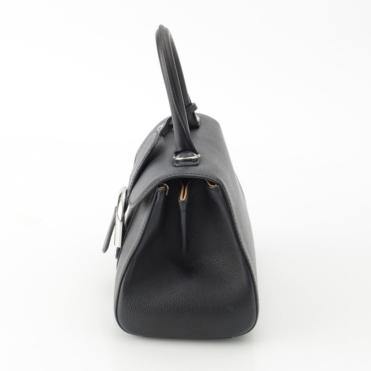デルヴォー ブリヨン ミニ ロデオカーフ 2WAY ショルダー ハンドバッグ ブラック【中古】_画像3