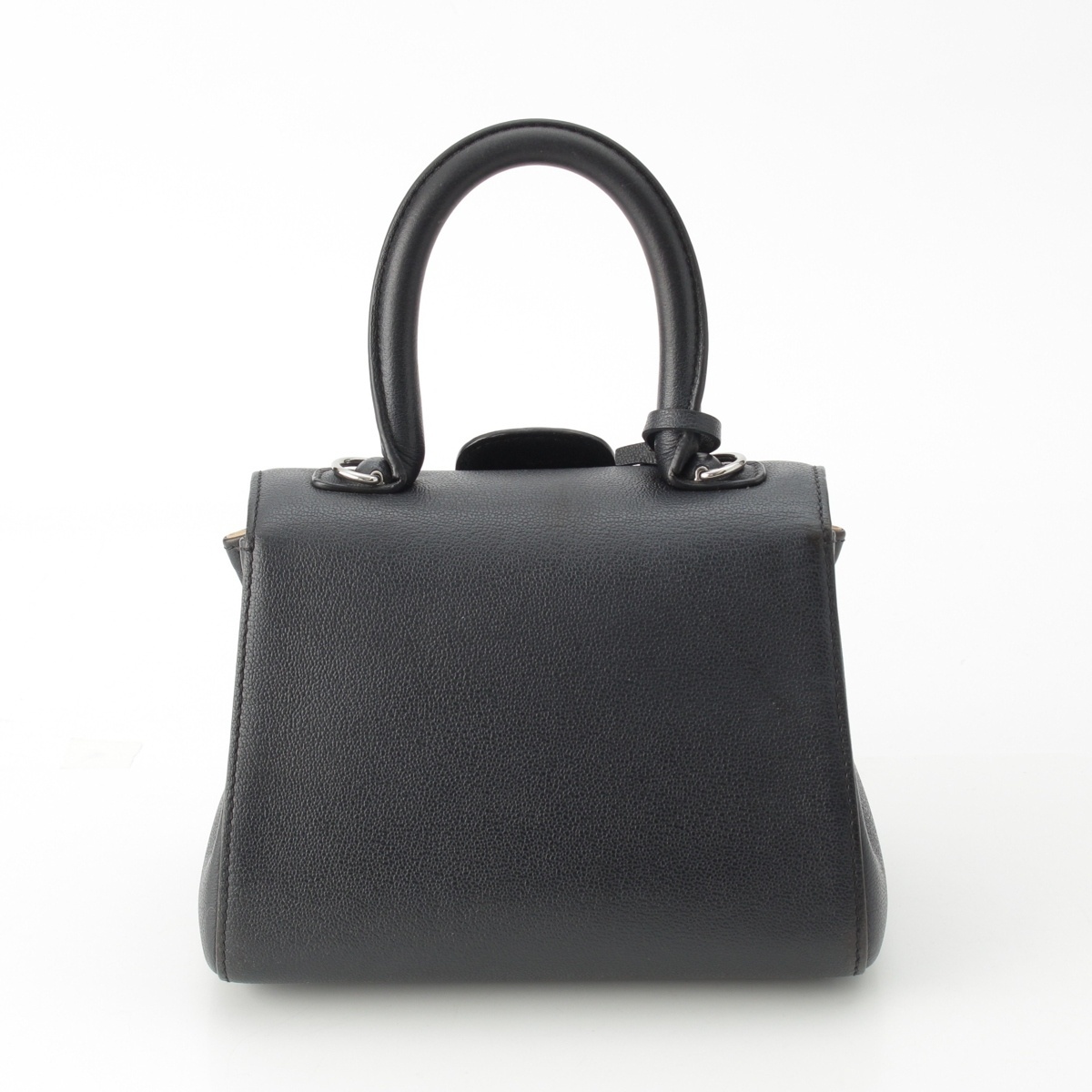 デルヴォー ブリヨン ミニ ロデオカーフ 2WAY ショルダー ハンドバッグ ブラック【中古】_画像4