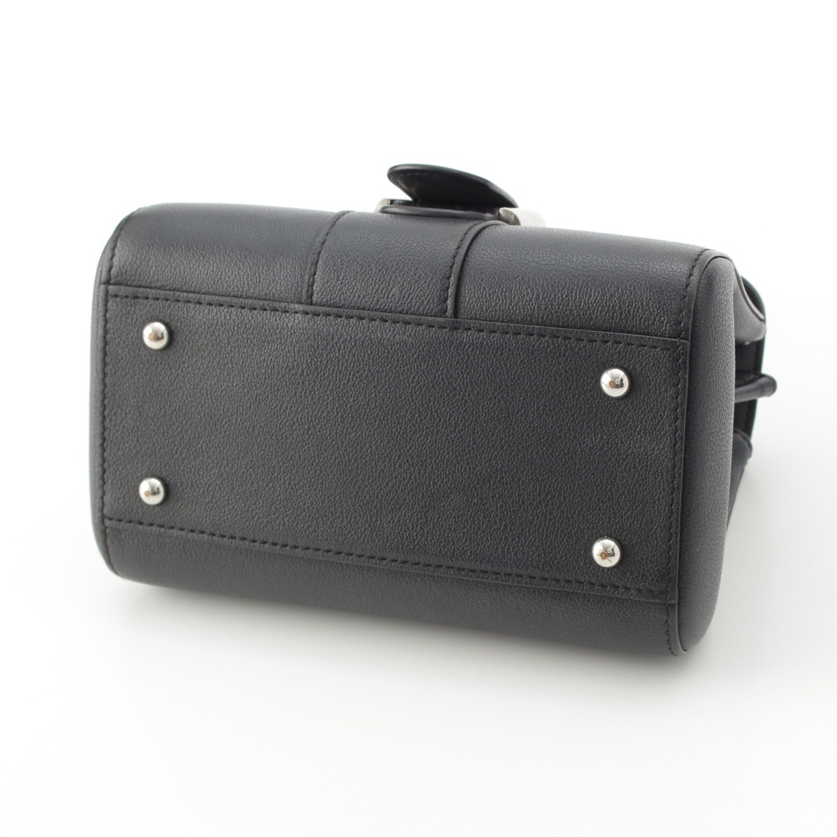 デルヴォー ブリヨン ミニ ロデオカーフ 2WAY ショルダー ハンドバッグ ブラック【中古】_画像5