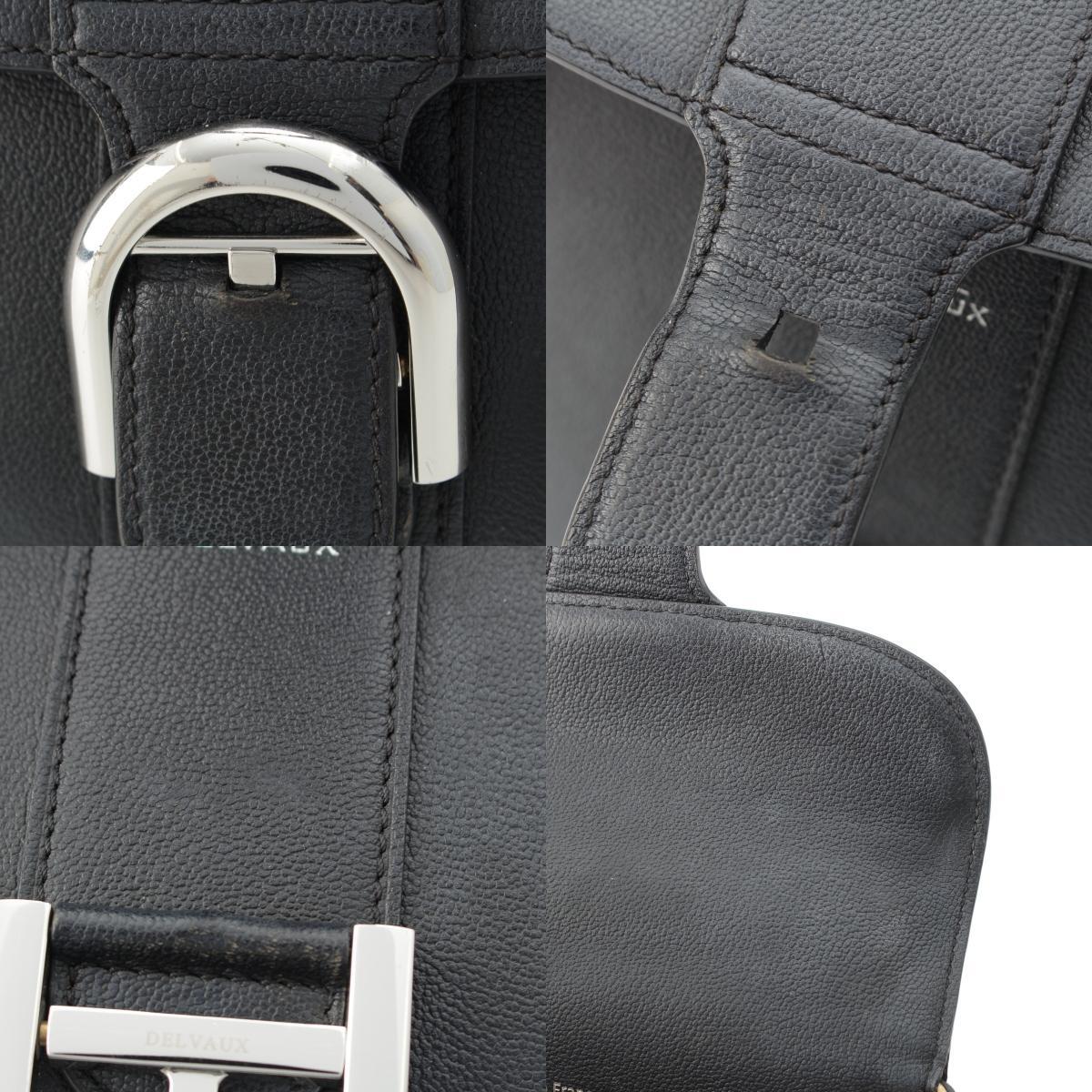 デルヴォー ブリヨン ミニ ロデオカーフ 2WAY ショルダー ハンドバッグ ブラック【中古】_画像8