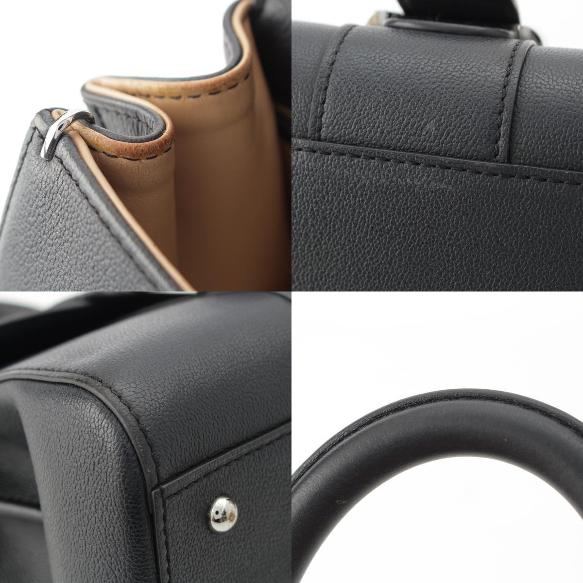 デルヴォー ブリヨン ミニ ロデオカーフ 2WAY ショルダー ハンドバッグ ブラック【中古】_画像9