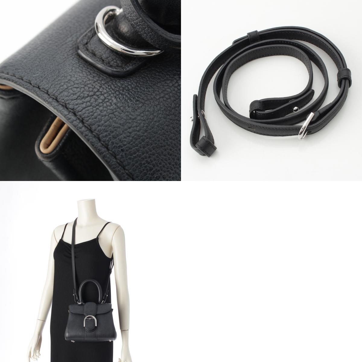 デルヴォー ブリヨン ミニ ロデオカーフ 2WAY ショルダー ハンドバッグ ブラック【中古】_画像10