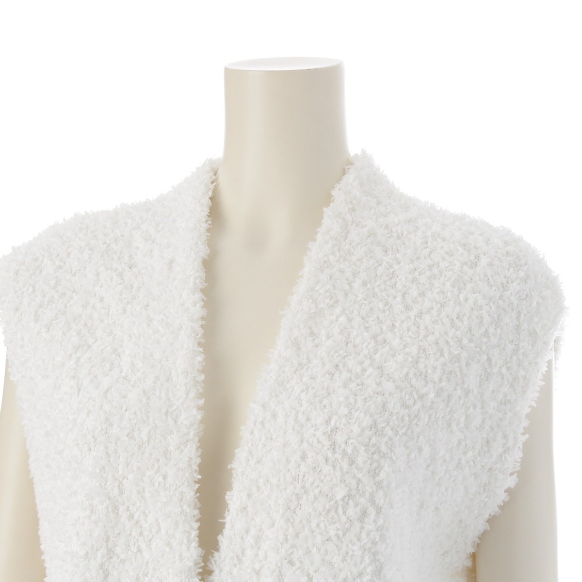 ドゥロワー 23年 SPRING 5G天竺編み 金ボタン ニット ジレ ベスト 6515-199-0567 ホワイト【中古】_画像5
