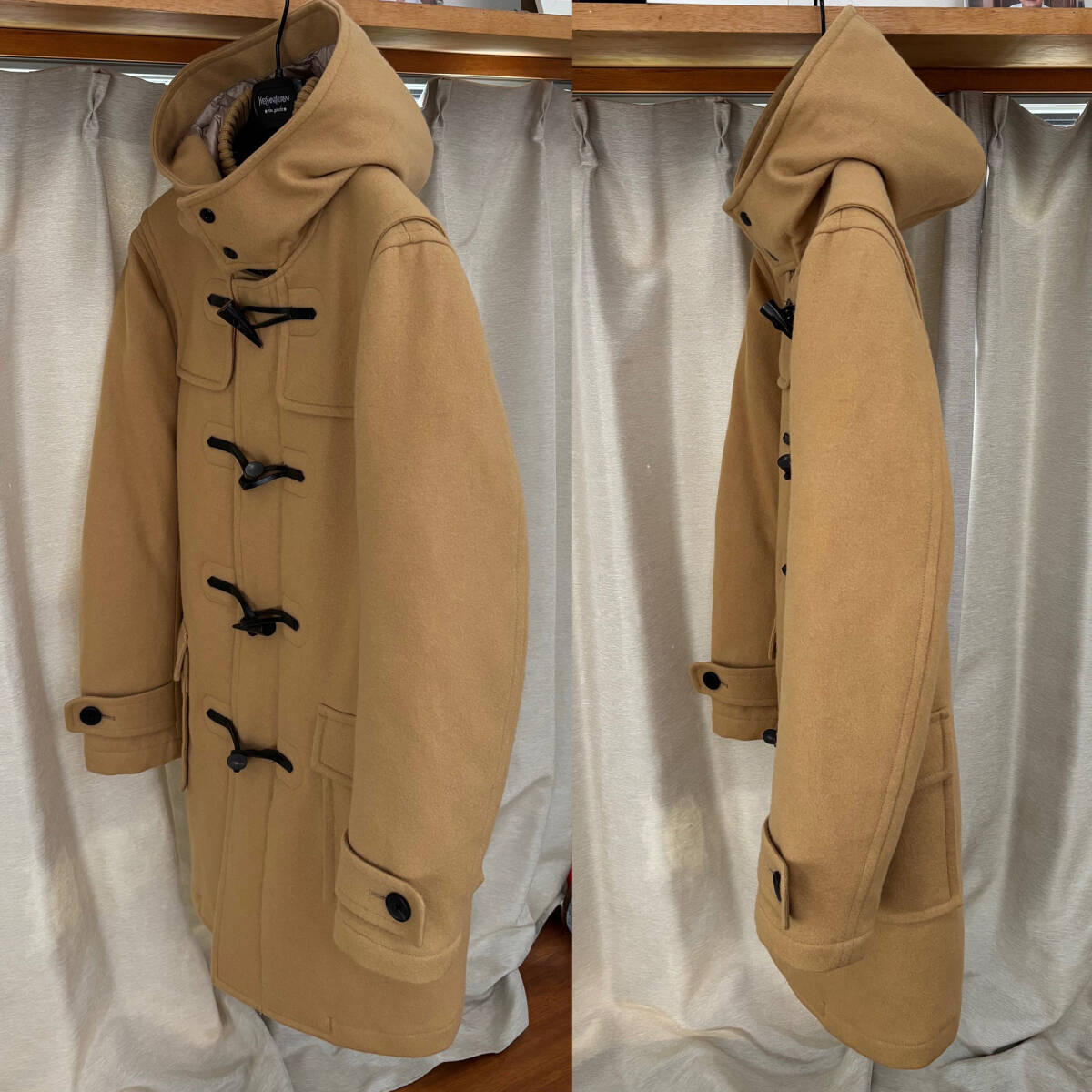 ★ナノユニバース×西川ダウン メンズ ベージュ・茶色・キャメル系 L ダッフルコート ダウンジャケット 防寒 ダイヤモンドキルト_画像5