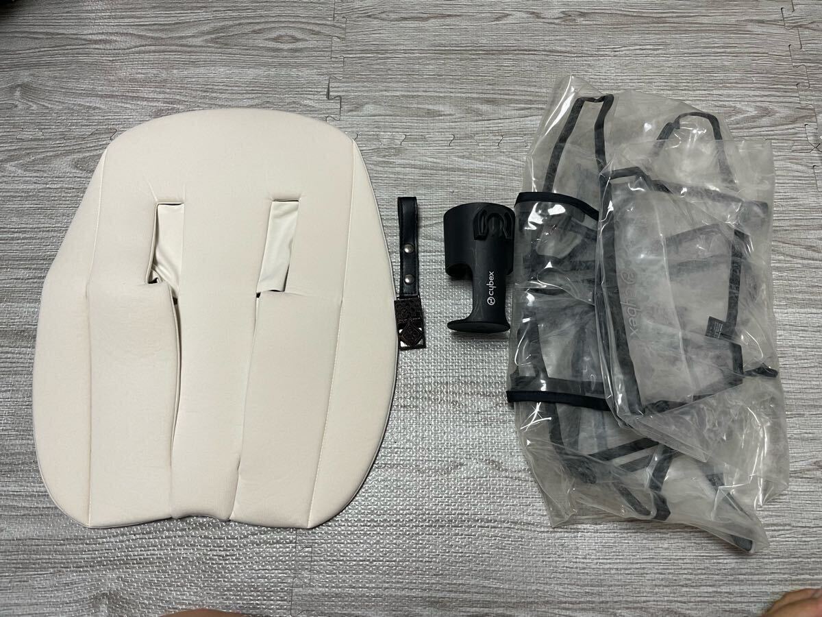 美品 サイベックス メリオカーボン コットンホワイト 2022年製 CYBEX レインカバー A型 ベビーカー 限定カラー_画像6