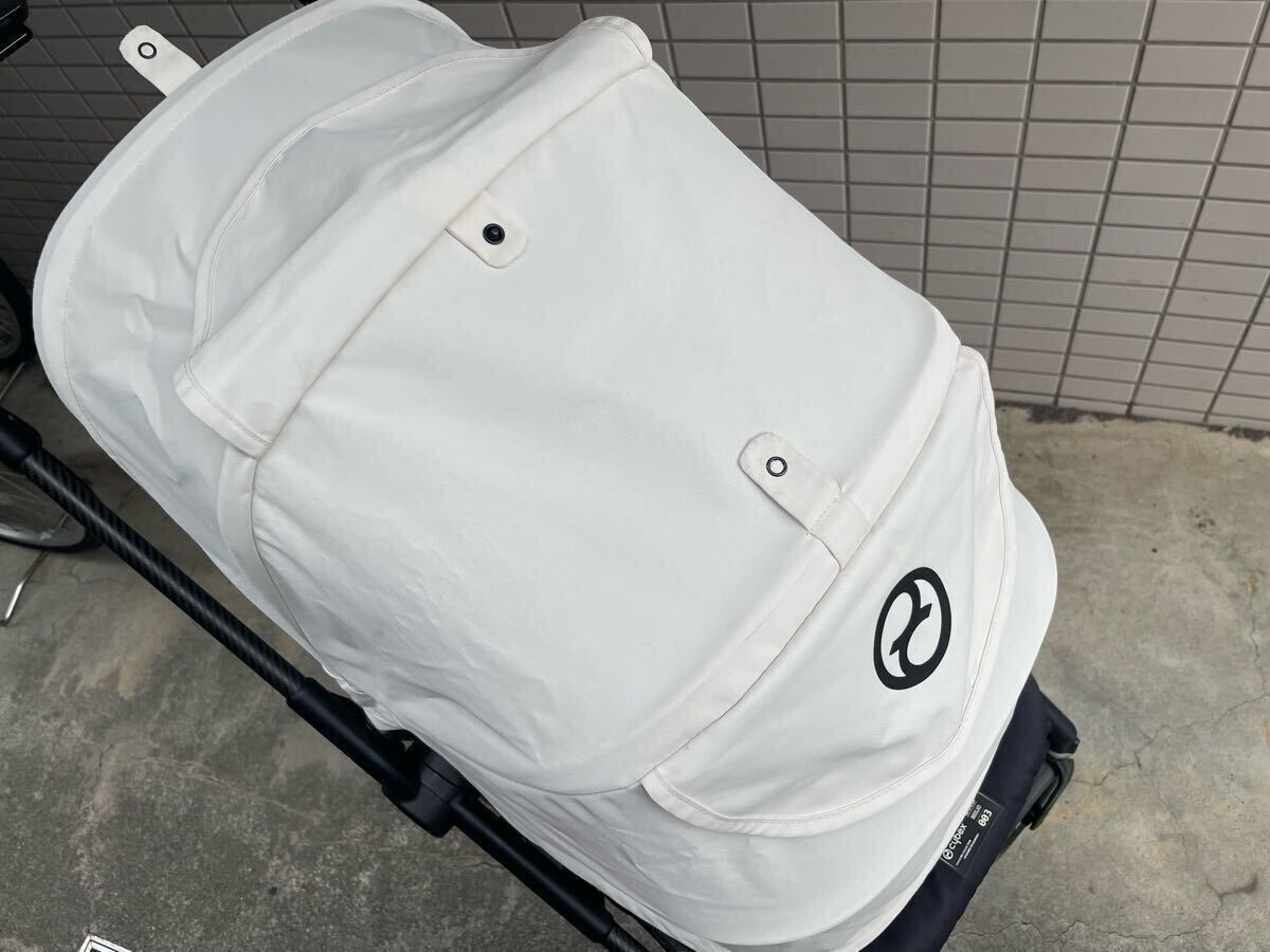 美品 サイベックス メリオカーボン コットンホワイト 2022年製 CYBEX レインカバー A型 ベビーカー 限定カラー_画像7