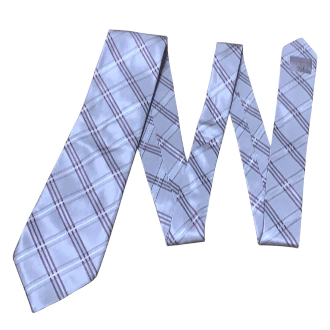 【美品】 BURBERRY バーバリー ネクタイ ハイブランド イタリア製 ピンク チェック柄 総柄 ビジネス スーツ_画像5