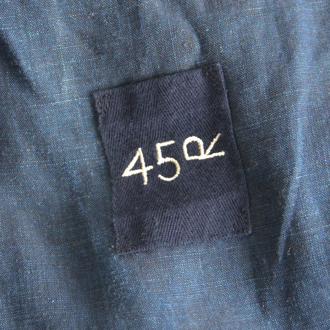 【美品】45R【インディゴ リネン ジャケット】3 45rpm 25101006_画像4